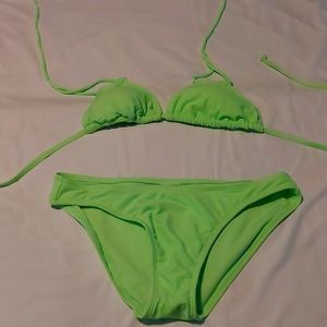 Size medium neon green string bikini new workout tags,  never worn